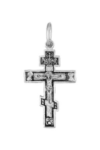 крест из серебра частично черненый штампованный