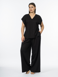 Брюки палаццо из вискозного трикотажа