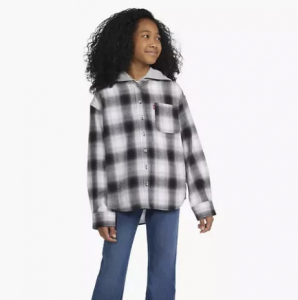 Hooded Woven Top Big Girls 7-16