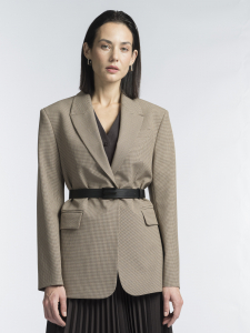 Пиджак из костюмной ткани пье-де-пуль