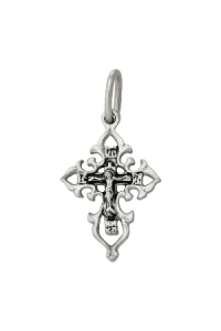 Крест из серебра литье частичное чернение