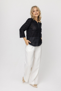 Джемпер из льна 4-266 черный