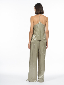 Брюки в пижамном стиле из вискозного жаккарда