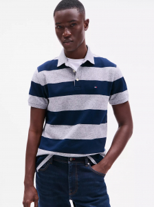 Slim Fit Rugby-Stripe Polo