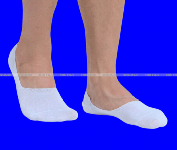 3 ПАРЫ - Следки мужские короткие белые с силиконом