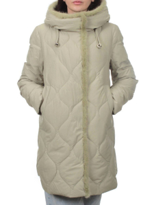 310 OLIVE Пальто зимнее стеганое женское (200 гр. холлофайбер, натуральная норка)