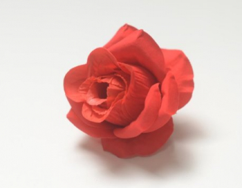 Искусственные цветы, Голова бутона розы бархатная (d-80mm) для ветки, венка красный