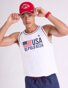 MENS RUBBER WORDMARK FLAG HAT