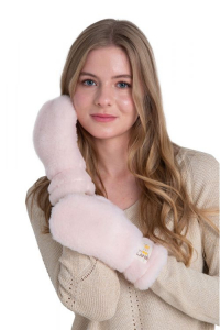 Варежки меховые на резинке ПУДРА