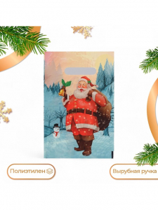Пакет подарочный новогодний «Звуки праздника», полиэтиленовый с вырубной ручкой, 20?30 см