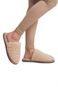 Шлёпанцы меховые РОДИНА, цвет Карамель