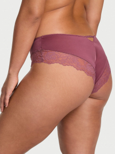 Rose Lace-Trim High-Leg Cheeky Panty