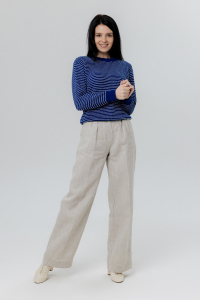 Джемпер из льна 4-302 василек