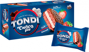 «Tondi», choco Pie клубничный, 180г