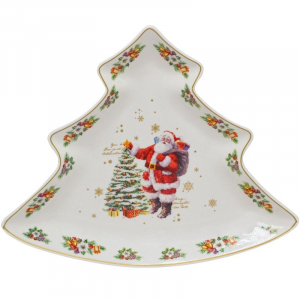 205-287 Блюдо 21х25 см  НОВЫЙ ГОД в под.уп.(х24)Фарфор