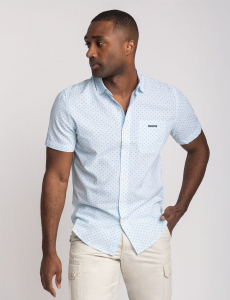 SHORT SLEEVE DOT POPLIN SHIRT WITH POCKET