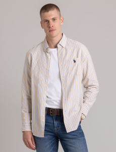 VERTICAL STRIPE YARN DYE OXFORD SHIRT