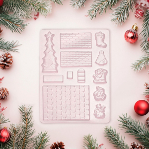 Форма для шоколада новогодняя «Элементы домика», 12 ячеек, 15?8?2.5 см, цвет прозрачный