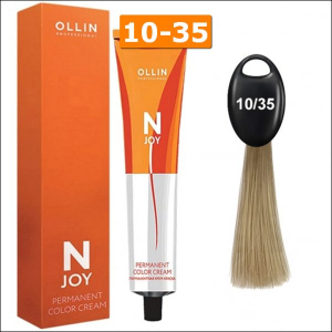 Крем-краска Ollin N-Joy Color Cream 10/35 (светлый блондин золотисто-махагоновый) – 100 мл