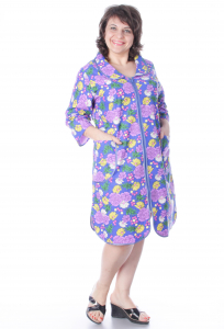 Халат на молнии, фланель (цвета в ассортименте)