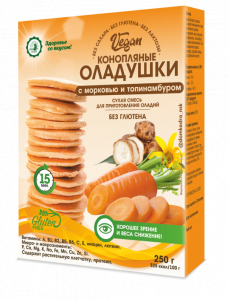 Конопляные оладушки с морковью и топинамбуром