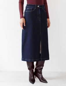Джинсовая юбка из плотной эластичной джинсы 13.8OZ.