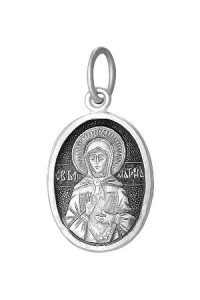 Образ (Блж. Матрона Московская) из серебра частично черненый штампованный