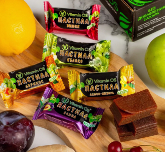 Пастилки фруктовые Ассорти (яблоко, вишня, абрикос, слива, лимон-имбирь) 3кг