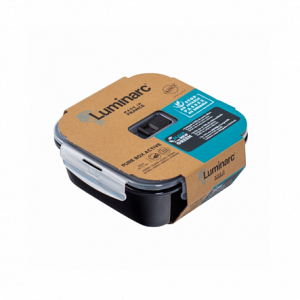 Контейнер BLACK BOX чёрный 1220мл квадратный стеклянный с крышкой