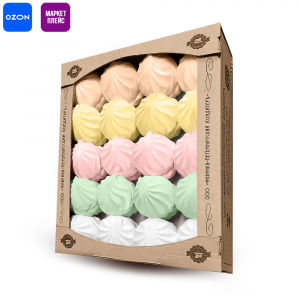 Зефир "Ассорти 1" (ванильный, дыня, клюква, крем-брюле, яблочный)