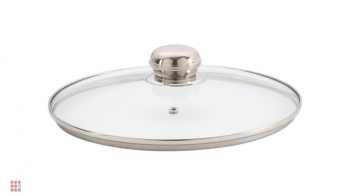 Крышка стеклянная с металлической ручкой, D 28 см