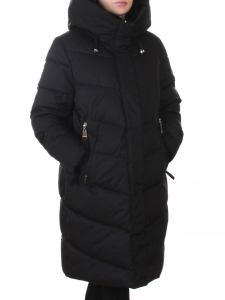 6605B BLACK Пальто зимнее женское (200 гр. холлофайбер)