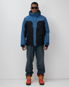 Горнолыжная куртка мужская зимняя черного цвета 7612Ch