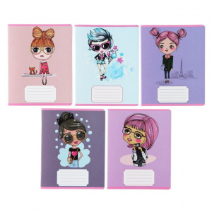 Тетрадь 24 листа в линейку, Calligrata, Fashion, МИКС