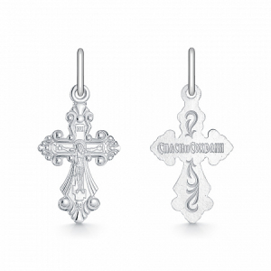 022.55 крест из серебра штампованный белый