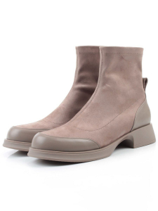 01-H24B-34HD GRAY Ботинки демисезонные женские (натуральная кожа, искусственная замша)