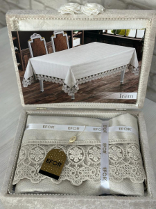 Скатерть EFOR IREM SANDIKLI 160*300 прямоугольная кофейный в сундучках
