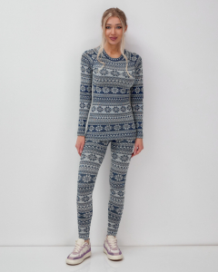 Комплект женского термобелья синего цвета 2520S