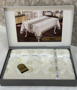 Скатерть EFOR NARIN GARDENYA 160*220 прямоугольная капучино S.KAHVE