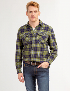 HEAVY TWILL PLAID SHIRT WITH CHEST POCKETS