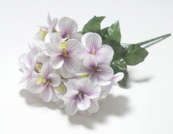 Искусственные цветы, Ветка в букете клематис 7 голов (1010237) бело-