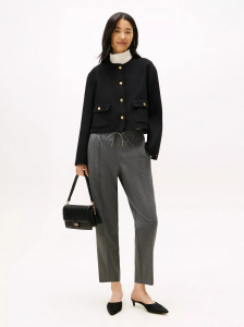 Houndstooth Tapered Drawstring Pant