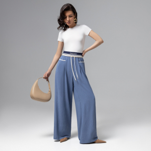 Брюки с высокой посадкой, Красота в движении (deep blue)