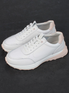05-HY23-2D WHITE/PINK Кроссовки женские (натуральная кожа)