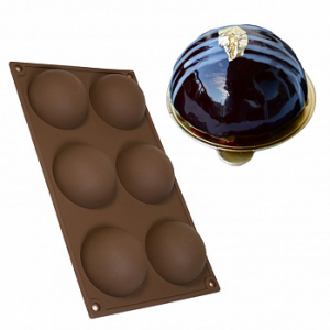 Силиконовая форма Полусфера 70 мм, 6 ячеек