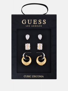 gold-tone earrings box set - 3 pairs