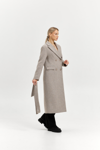 Пальто женское демисезонное 26102 (бежевый/диагональ)