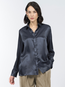 Блуза рубашечного кроя из шелковистой вискозы