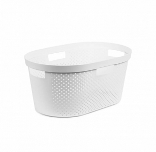 Корзина для глаженого белья INFINITY белая 40л