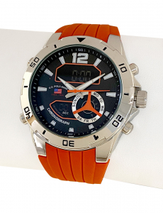 MENS ORANGE STRAP ANADIGI WATCH
